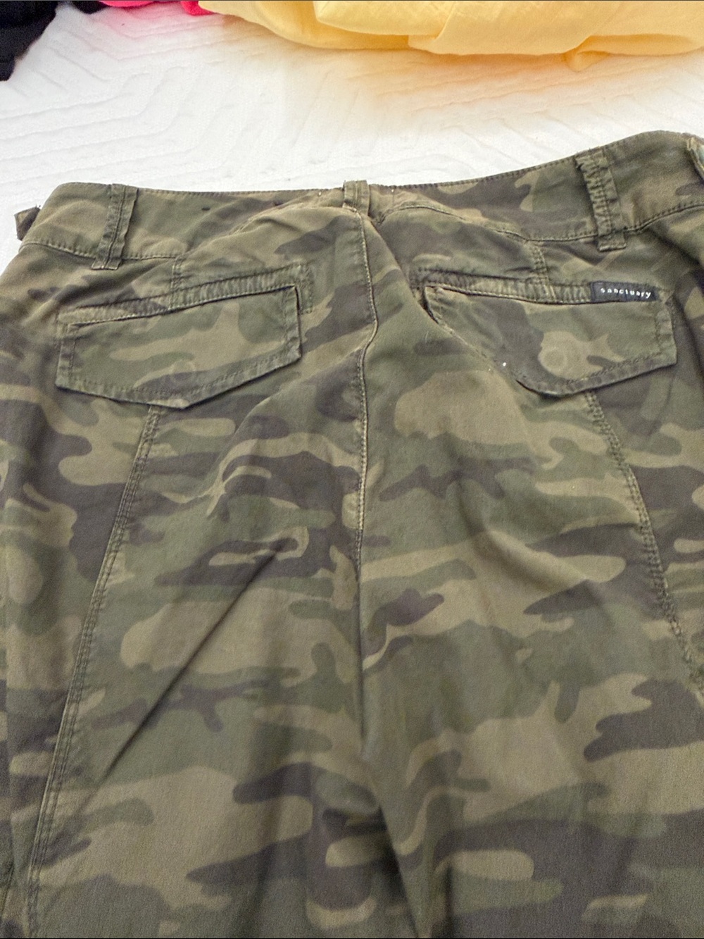 Sanctuary Camo Cargo Pants in Olive & Dark Green - Picture 7 of 10